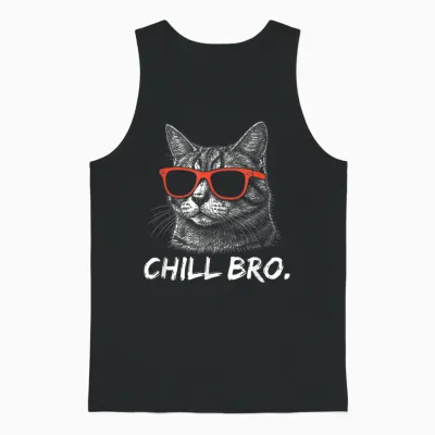 Chill Bruh – Lustiger Katze Mit Sonnenbrille Unisex Tank Top - Black