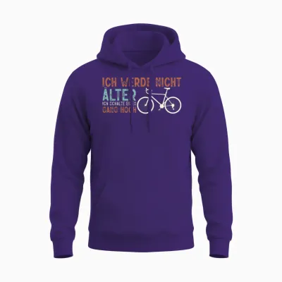Funny Bicycle Rider I Will Not Older Unisex Hoodie - Purple