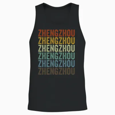 Zhengzhou China Retro Vintage Unisex Tank Top - Black