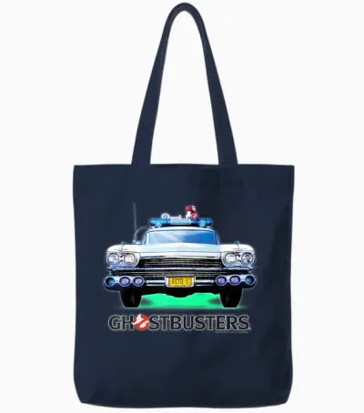 Ghostbusters Logo Ecto 1 : New York (nyc), Film Classique Des Années 1980 (1984) Tote Bags - Navy