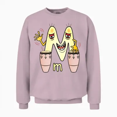 Funny Alphabet Lore Letter M Unisex Sweatshirt - Light Pink