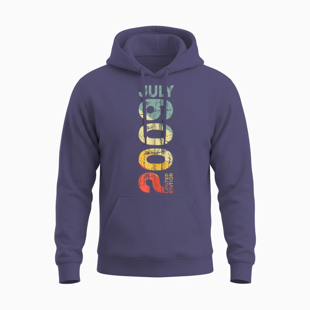 Rétro Vintage Juillet 2009 Année 2009 Vintage 2009 Depuis 2009 Unisex Hoodie in Heather Sport Dark Navy