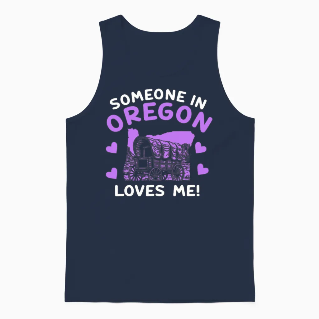 Someone in Oregon Loves Me Unisex Tank Top in Navy