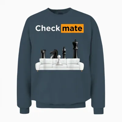 Lustige Pawnografie Checkmate Schach Meme Herren Damen Unisex Sweatshirt - Dark Heather