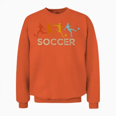 Team Soccer Lover Retro Vintage Sports Unisex Sweatshirt - Orange