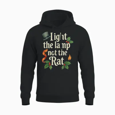 Light the Lamp Not the Rat Funny Christmas Matching Family Unisex Hoodie - Black