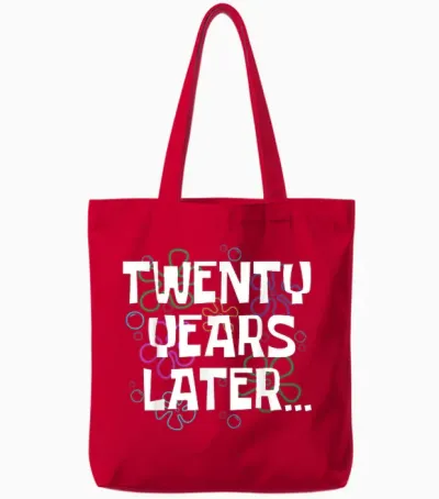 Twenty Years Later Funny 20 Year Old 20th Birthday Party Tote Bags - Red