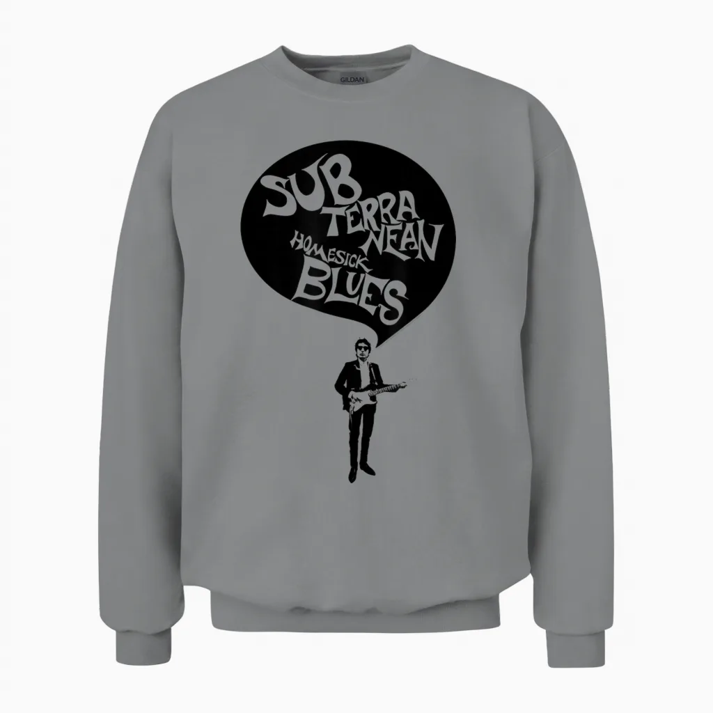 Bob Dylan Subterranean Homesick Blues Official T-Shirt, Grey, S Unisex Sweatshirt in Sport Grey