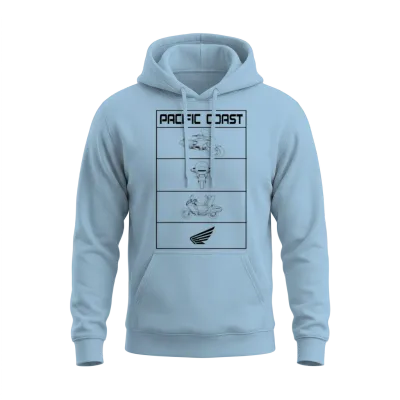 Pacific Coast Motorcycle Unisex Hoodie - Light Blue