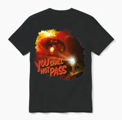 The Lord of the Rings Gandalf and the Balrog Quote Unisex T-Shirt - Black