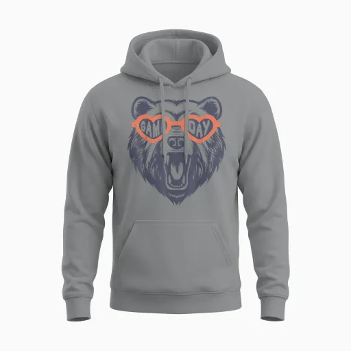 Game Day Bear Unisex Hoodie - Sport Grey