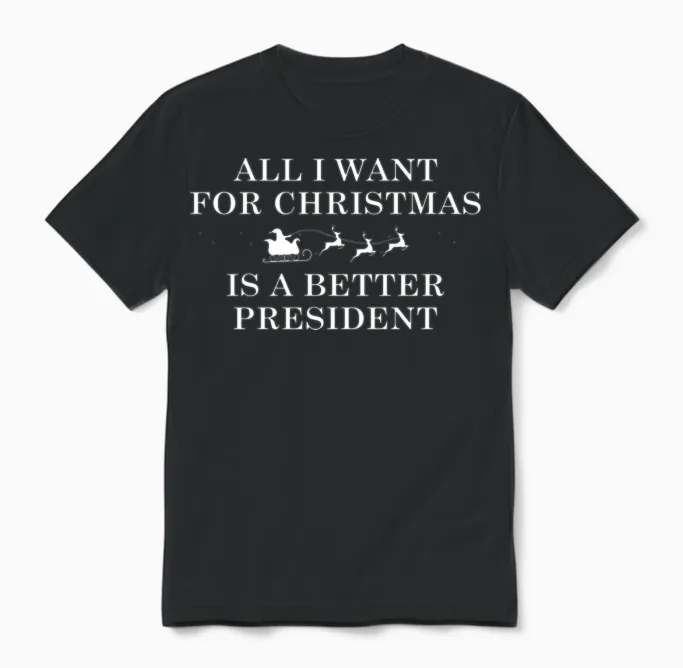 Christmas President Unisex T-Shirt in Black