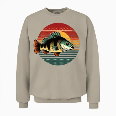 Perch Retro on a Retro Sunset Unisex Sweatshirt - Sand
