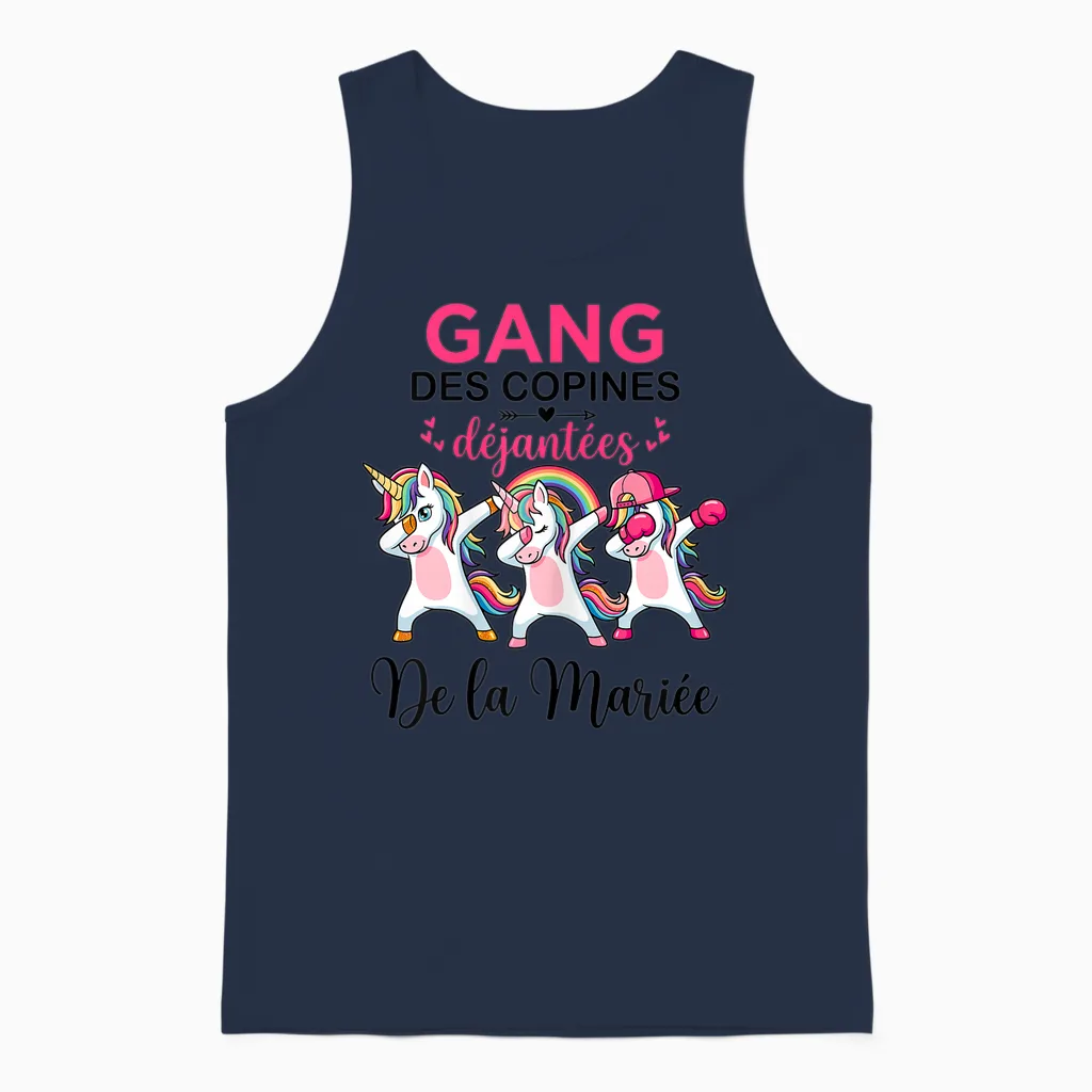 Gang Des Copines Déjantées De La Mariée Future Mariée Evjf Unisex Tank Top in Navy