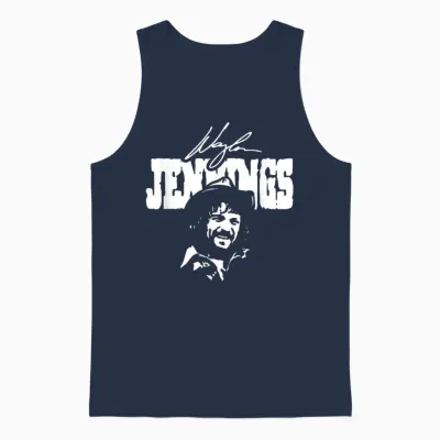Waylon Jennings – Official Product – Signature Unisex Tank Top - Navy