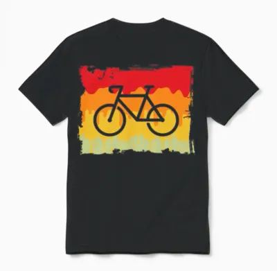Cycling Retro Unisex T-Shirt - Black