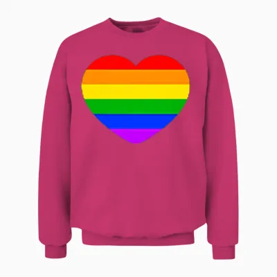 Dezente Regenbogen-Gestreifte Kleine Herz-Flagge Pride Month Lgbt Unisex Sweatshirt - Heliconia