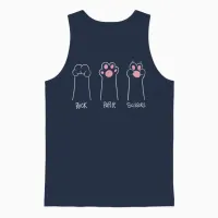 Ciseaux En Papier Minimaliste Motif Pattes De Chat Unisex Tank Top in Navy - 1