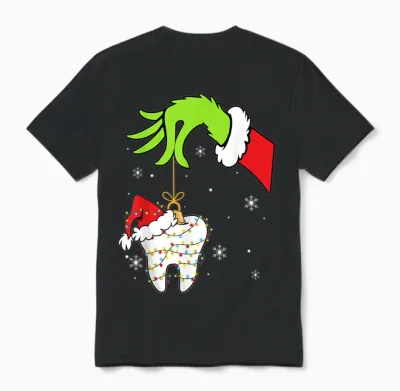 Christmas To-Oth Dentist Dental Assistant Teeth Pajamas Xmas Unisex T-Shirt - Black