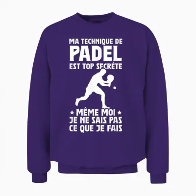 Padelist Funny I Don't Know What I Do Padel Unisex Sweatshirt - Purple