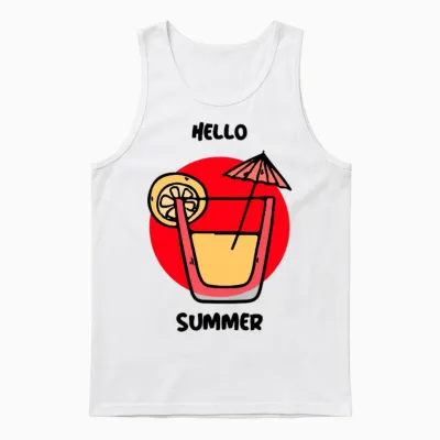 Hello Summer Unisex Tank Top - White