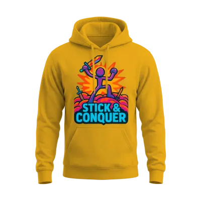 Heroic Stickman Gaming Unisex Hoodie - Gold