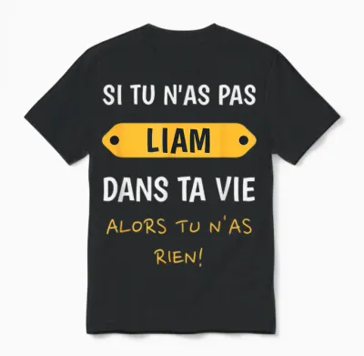 Liam Humour Name Man Liam Custom Gift Liam Unisex T-Shirt - Black