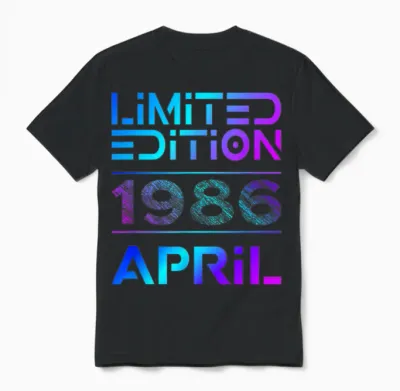Limited Edition April 1986 Mann Frau 40. Geburtstag Unisex T-Shirt - Black