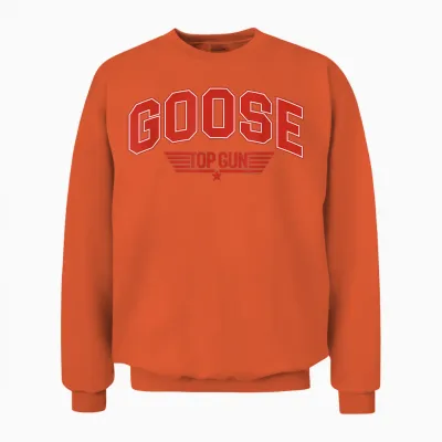 Top Gun Goose Varsity T-Shirt, Black, S Unisex Sweatshirt - Orange