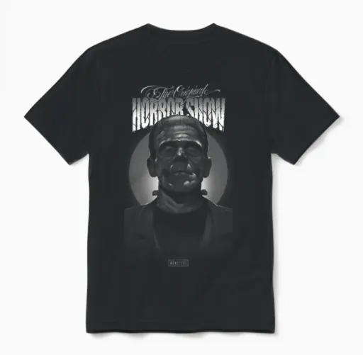 Universal Monsters Frankenstein the Original Horror Show Unisex T-Shirt in Black
