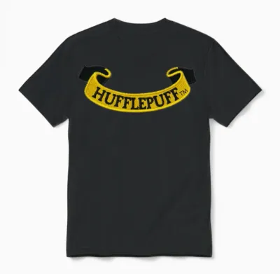 Harry Potter Hufflepuff Banner Embroidery Design Unisex T-Shirt - Black