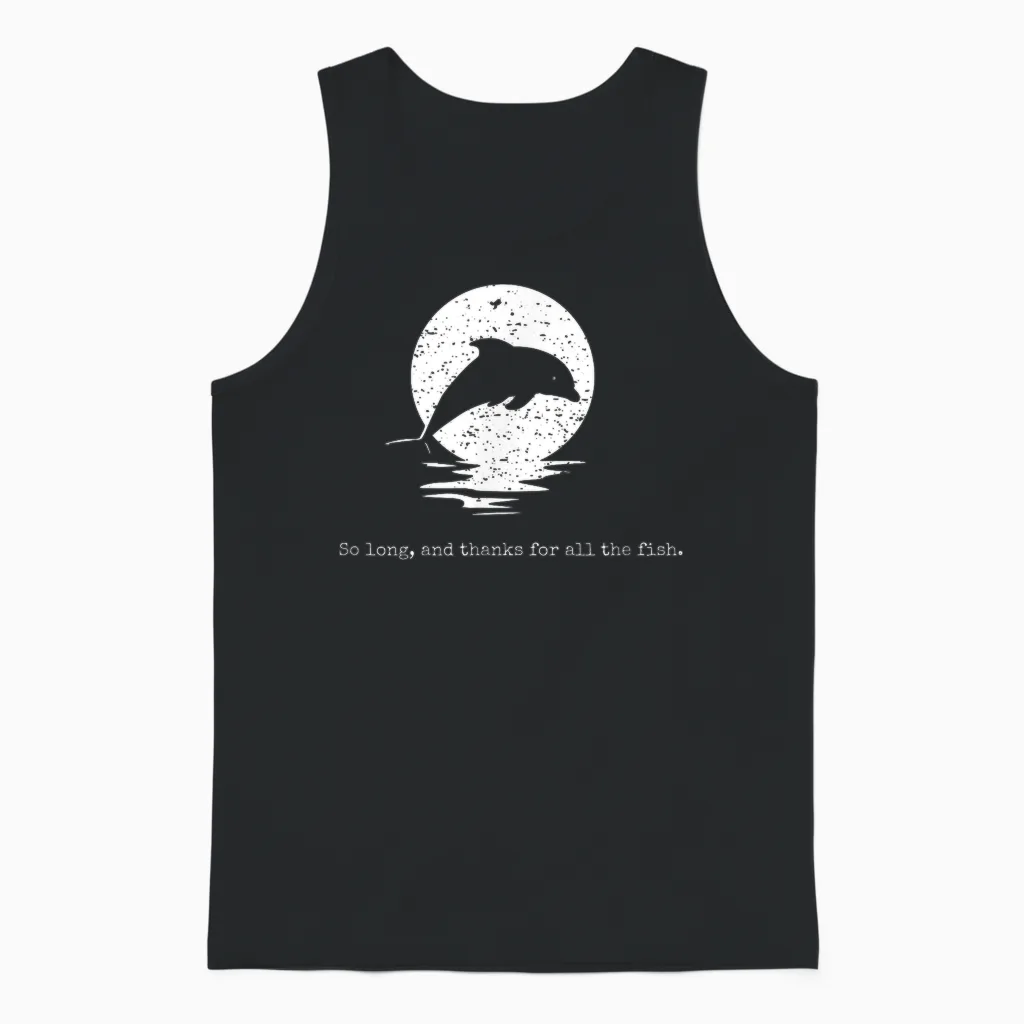 So Lang Und Vielen Dank Für Alle Fische – Vintage Distressed Unisex Tank Top in Black