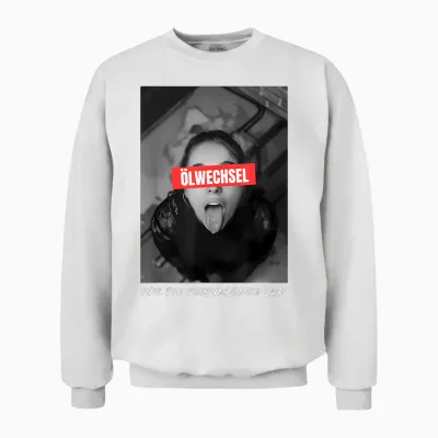 Oil Change for Smooth Running Unisex Sweatshirt - White