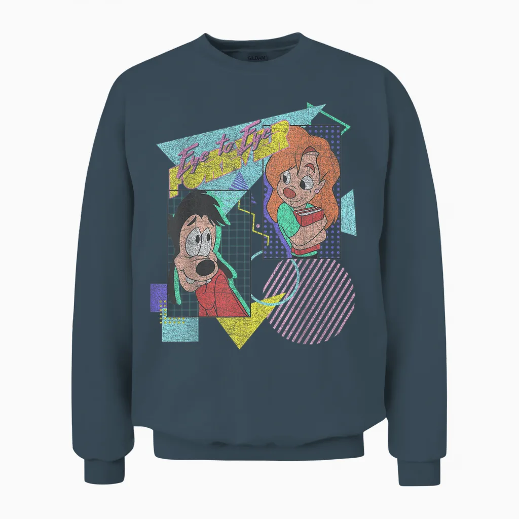 Disney a Goofy Movie Max & Roxanne Eye to Eye Forever Unisex Sweatshirt in Dark Heather