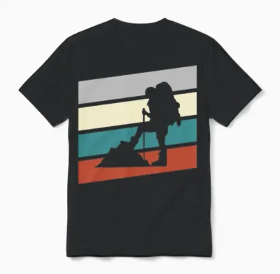 Hiking Retro Unisex T-Shirt - Black