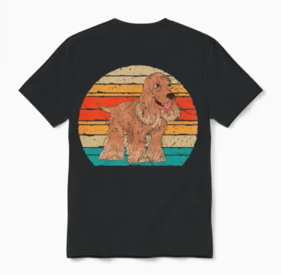 Retro Cocker Spaniel Unisex T-Shirt - Black