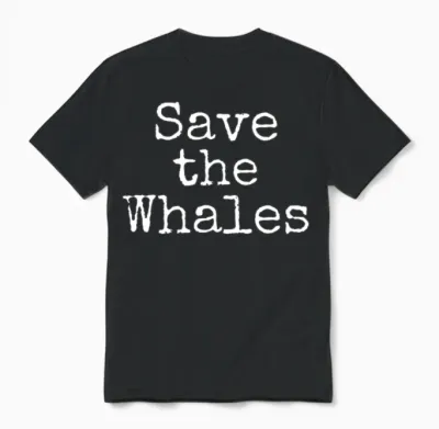 Save the Whales Ocean Conservation Unisex T-Shirt - Black