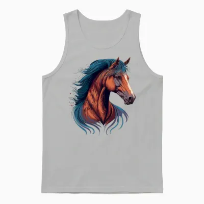Horse Drawing Unisex Tank Top - Ash
