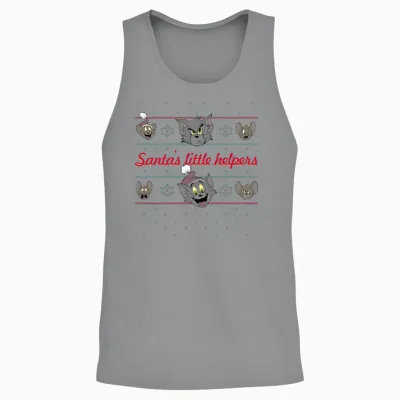 Tom and Jerry Ugly X-Mas Santa's Little Helpers Unisex Tank Top - Sport Grey