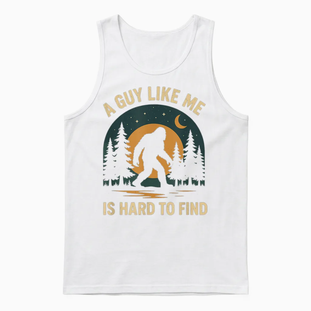 Funny Bigfoot Retro Sasquatch Unisex Tank Top in White