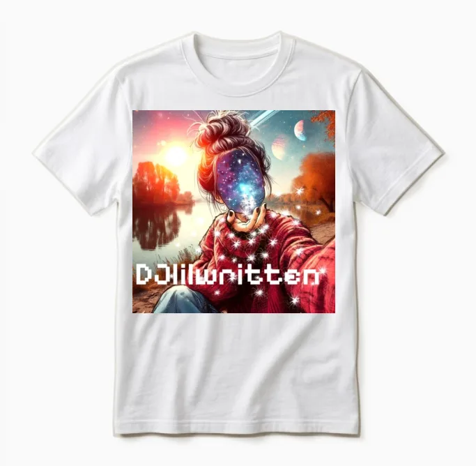 Dj Lil Written Vinyl & Gift Unisex T-Shirt in White