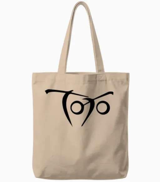 Toto 80s Band Black Logo - Music Lovers Tote Bags in Natural