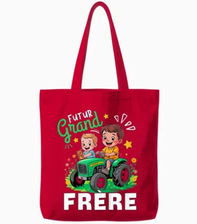 Child Future Big Brother 2026 Boy Gift Announcement Baby 2026 Tote Bags - Red