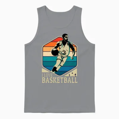 I Love Basketball Retro Retro Basketball Player Unisex Tank Top - Sport Grey