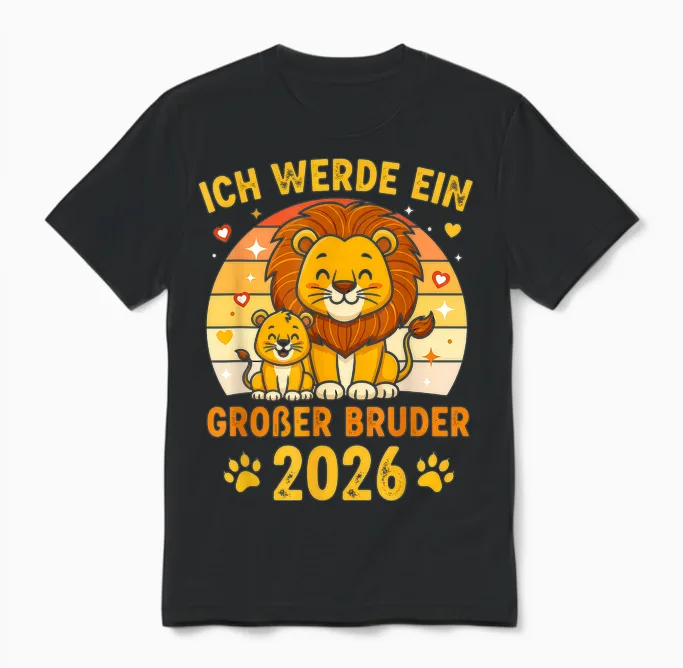 Ich Werde Ein Großer Bruder 2026 Unisex T-Shirt in Black
