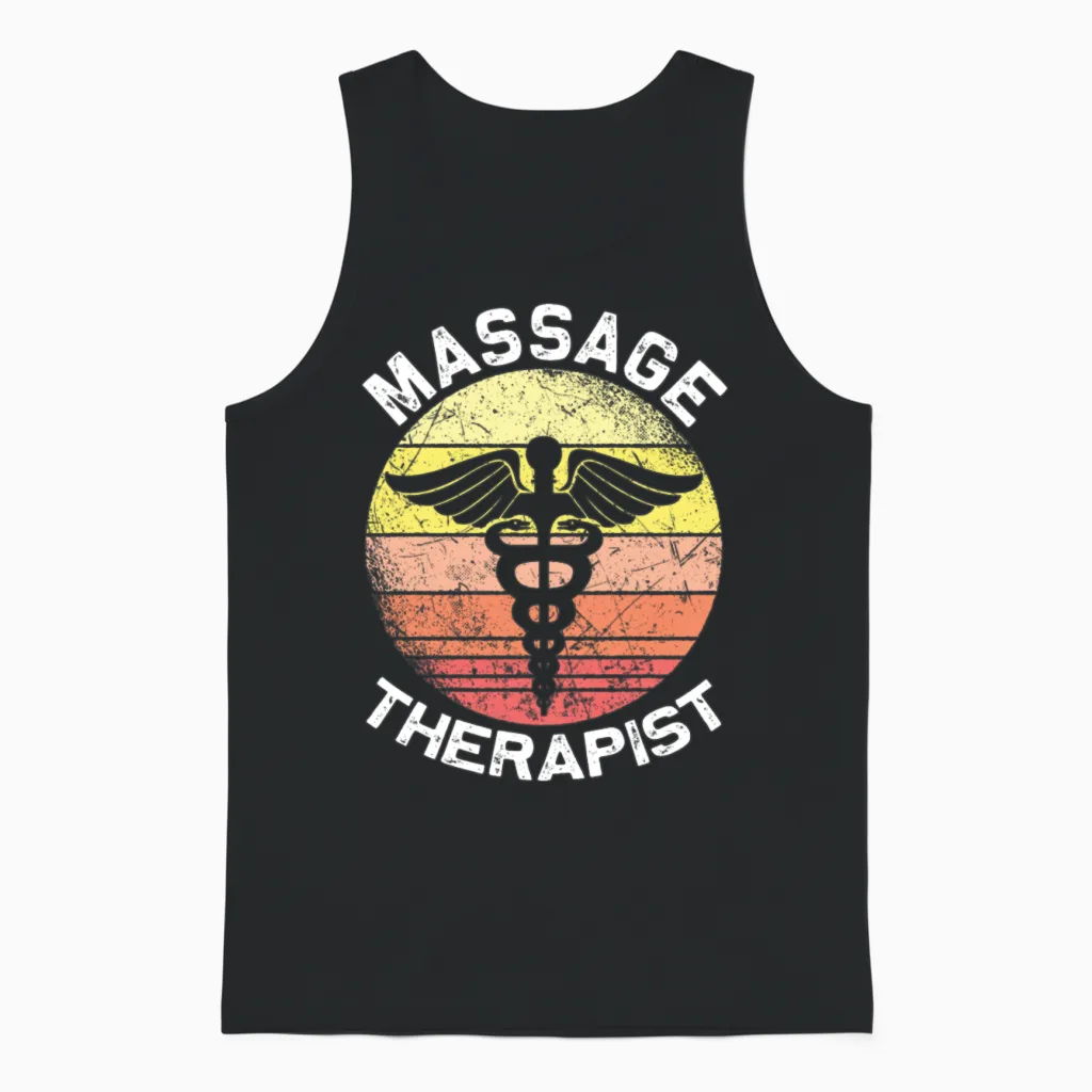 Vintage Massage Therapy Massage Therapist Unisex Tank Top in Black