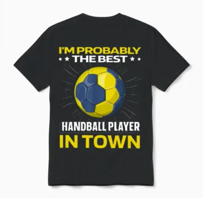 Handball Funny Unisex T-Shirt - Black
