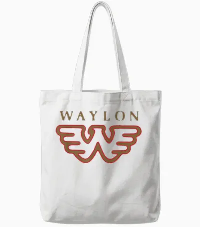 Waylon Jennings - Official Merchandise - Flying W Logo Tote Bags - White