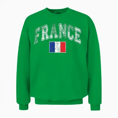 France Flag Vintage Unisex Sweatshirt - Irish Green