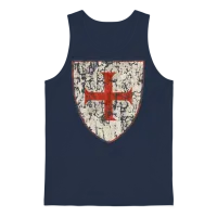 Knights Templar Unisex Tank Top - Navy – 1